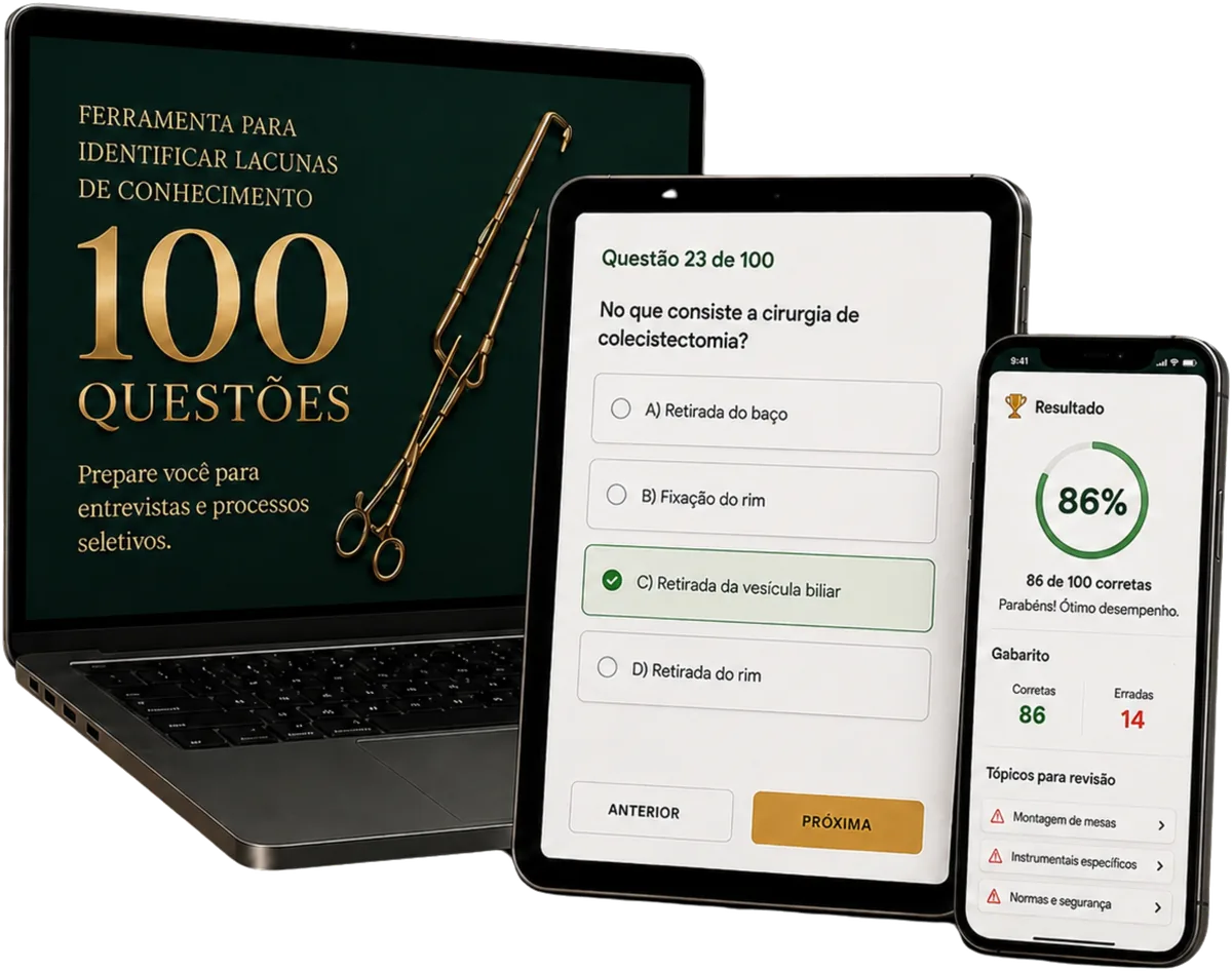 Simulado 100 questões em notebook, tablet e celular
